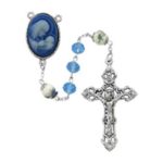 Blue-Crystal-Rosary-with-Cameo-Mother-and-Child-centerpiece-R724F