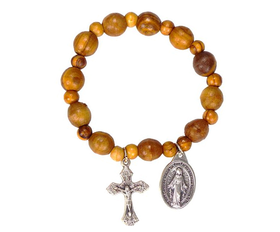 Olive Wood Rosary Bracelet 1
