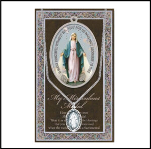 Classic Pewter Miraculous Medal with Pamphlet at The Basilica Shrine of Our Lady of the Miraculous Medal Git Shop