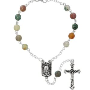 India Agate Decade Auto Rosary