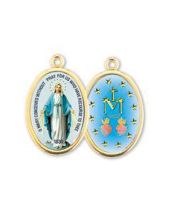 Gold Oval Miraculous Medal Picture Medal