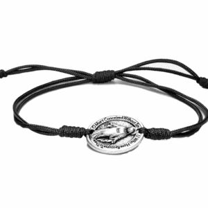 Miraculous Medal Black Thin Corded Bracelet