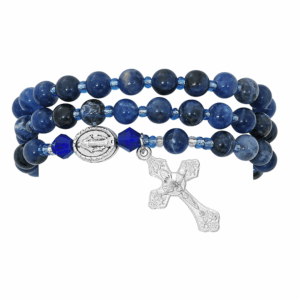 Blue Lapis Twistable Rosary Bracelet