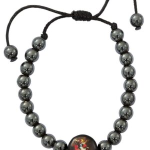 Hematite Adjustable St. Michael Bracelet