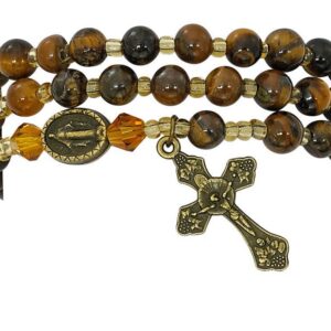 Tiger Eye Twistable Rosary Bracelet