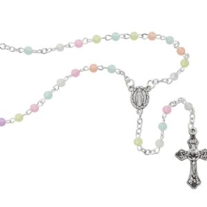 Multicolor Glass Rosary with Cross Box