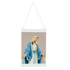 Our Lady Of Grace Canvas Wall Hang - Gray Background