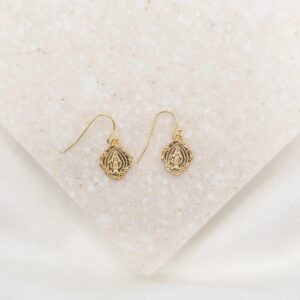 Petite Miraculous Mary Earrings in Gold