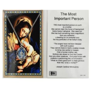 Mother and Child Miraculous Medal and Prayer Card