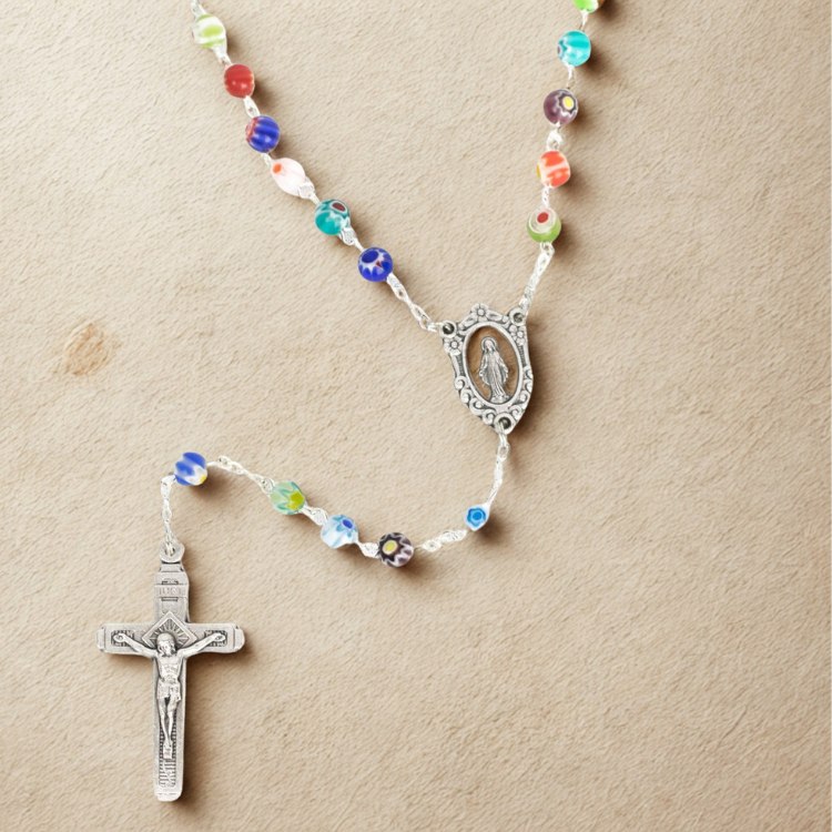 Colorful Murano Glass Bead Rosary