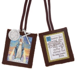Brown Scapular With Medals - Our Lady of The Miraculous Medal