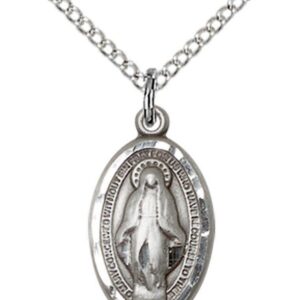 Sterling Silver Oval Miraculous Medal