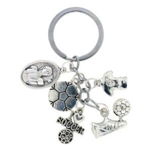 I Love Soccer St. Sebastian Keychain