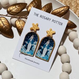 Stella Maris Earrings, Star of the Sea Marian Dangle Earrings