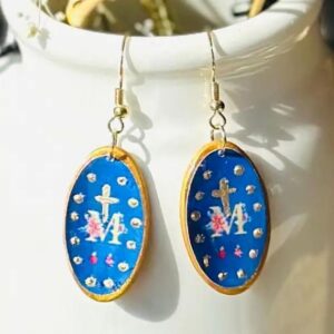 Dangle Earrings - Miraculous Medal and 14K Gold Hook