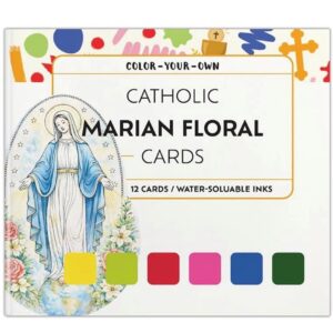 Catholic Marian Floral Cards with Watercolor Inks